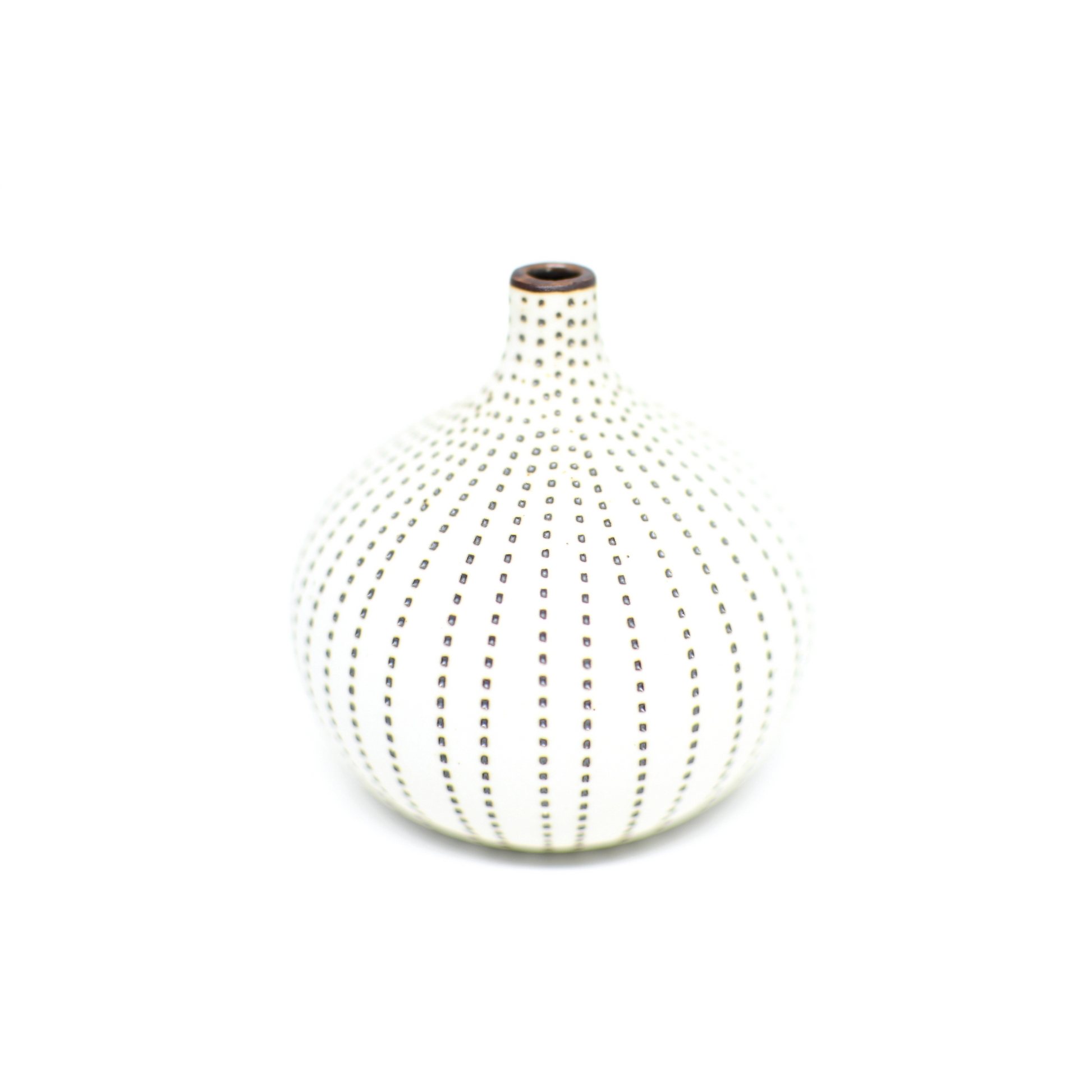 Porcelain Bud Vase - Brown Dotted - Mellow Monkey