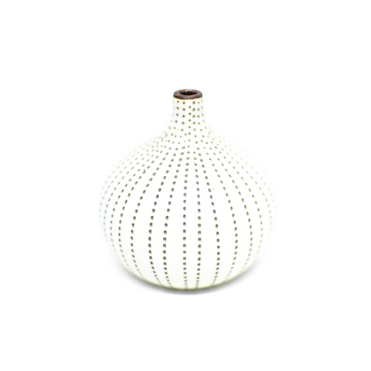 Porcelain Bud Vase - Brown Dotted - Mellow Monkey