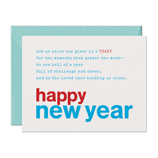 Limerick Toast - Let Us Raise Our Glasses In A Toast - New Year's Greeting Card - Mellow Monkey