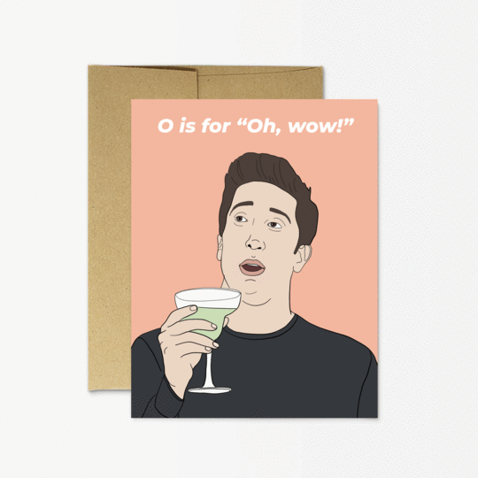 O Is For "Oh Wow" Ross Greeting Card - Mellow Monkey