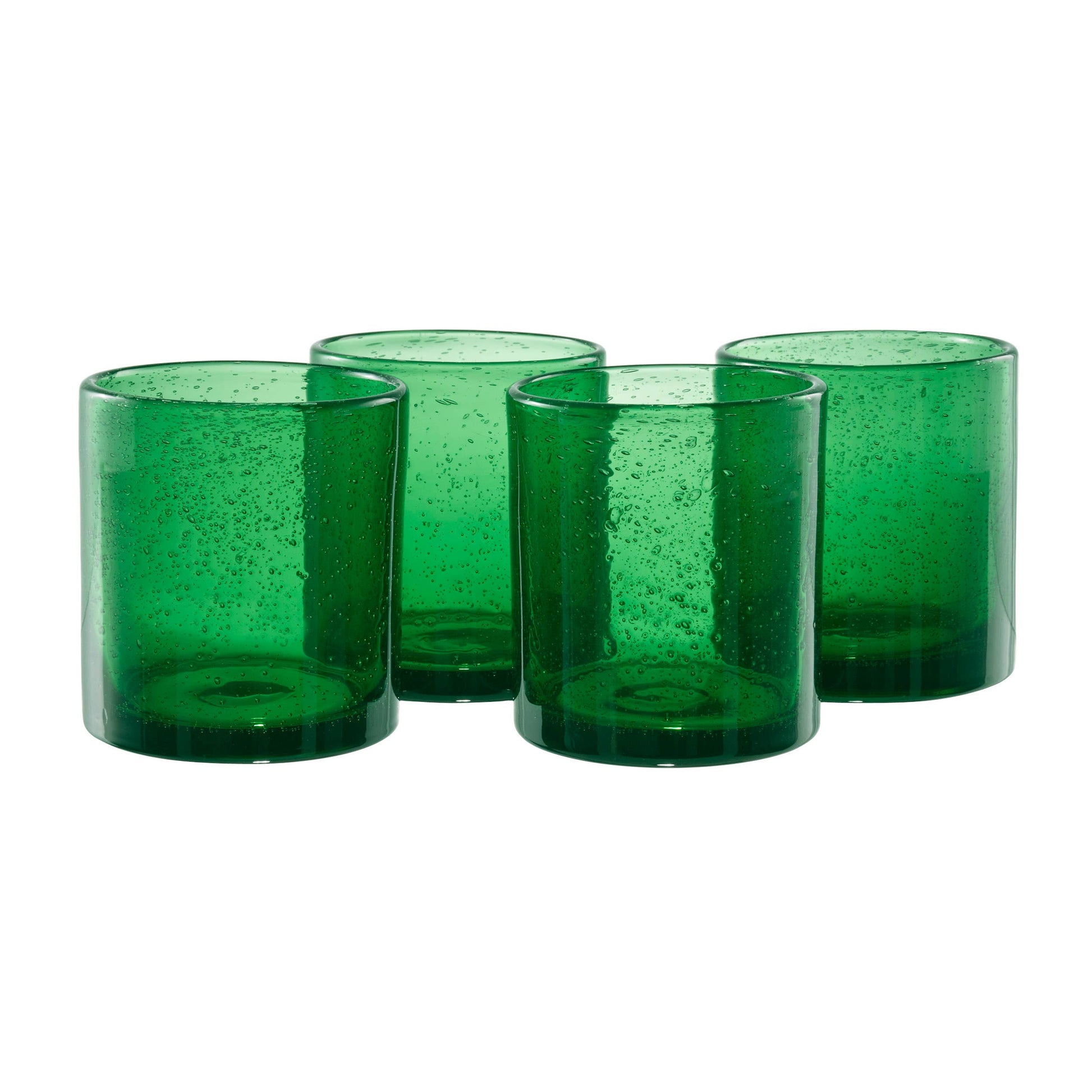 Iris Double Old Fashioned Beverage Glass - 14-oz Green - Mellow Monkey