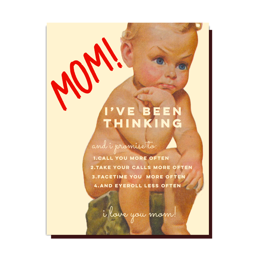Mom Thinker - Mother's Day Greeting Card - Mellow Monkey