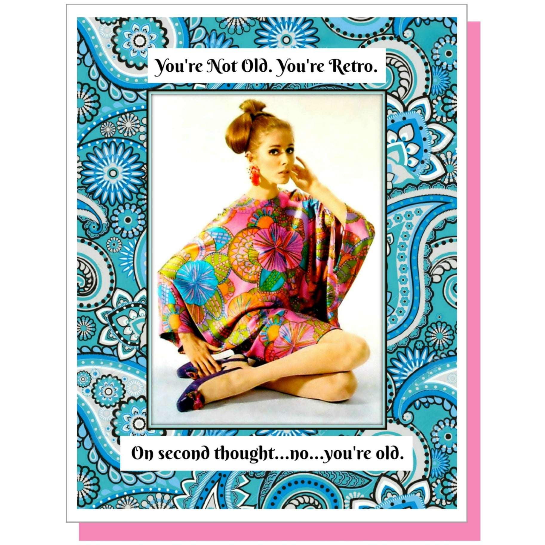 You're Not Old, You're Retro - On Second Thought, No... You're Old - Birthday Greeting Card - Mellow Monkey