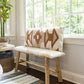 Goat Fur Top Bench With Wood Frame - 35-1/2-in - Mellow Monkey