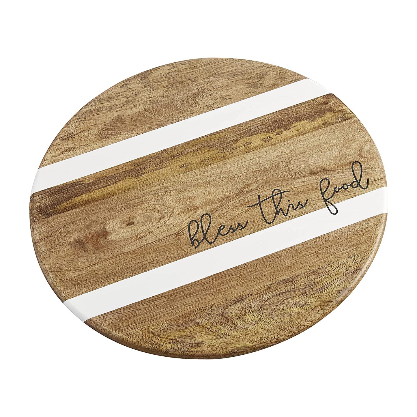 Bless This Food - Mango Wood Lazy Susan - 16-1/2-in - Mellow Monkey