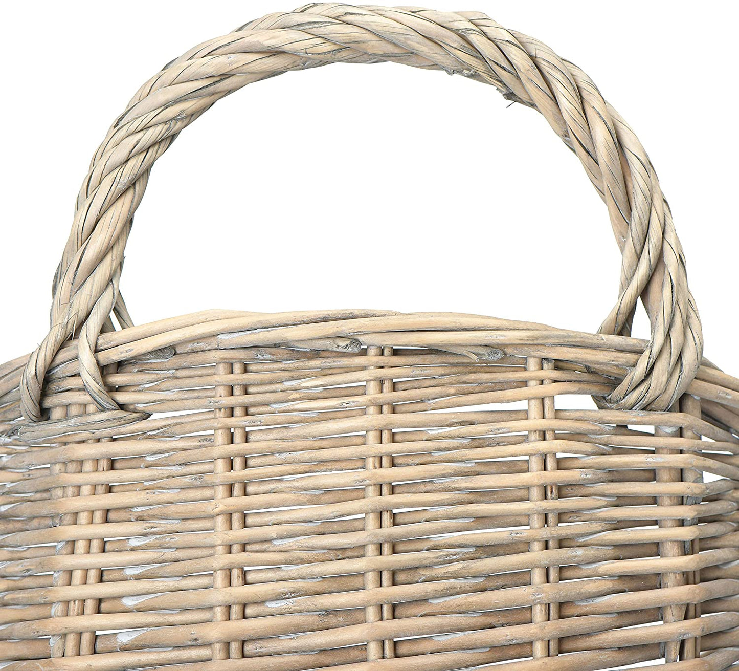 Rattan Wall Basket With Handle - 14-3/4-in - Mellow Monkey
