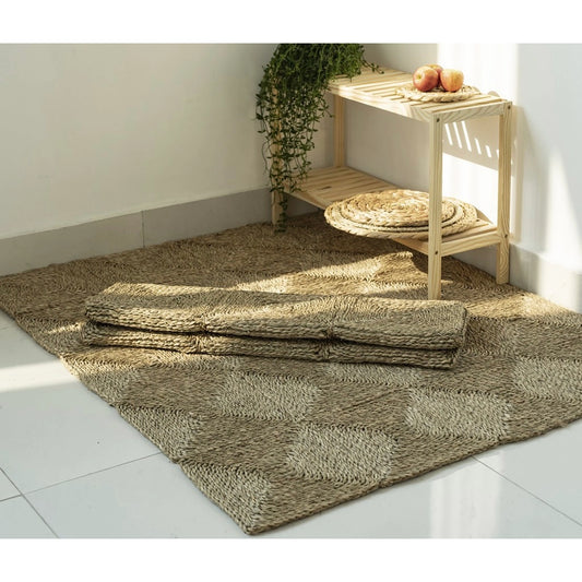 Natural Fiber Beige Rectangle Area Rug - 4ft x 5ft - Mellow Monkey