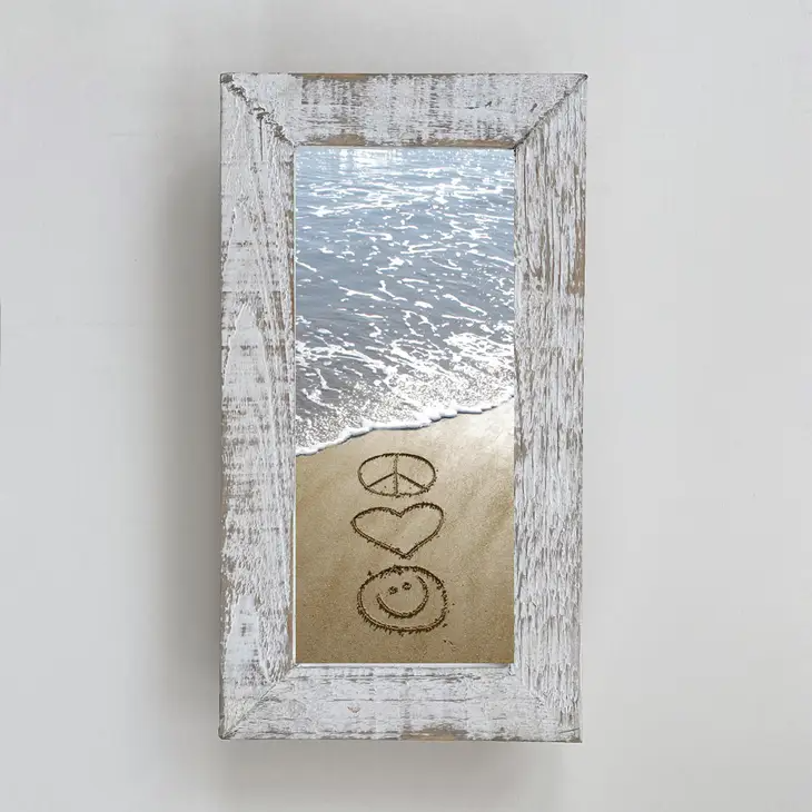 Framed Waves - Peace Love Happiness - 10-1/2-in - Mellow Monkey