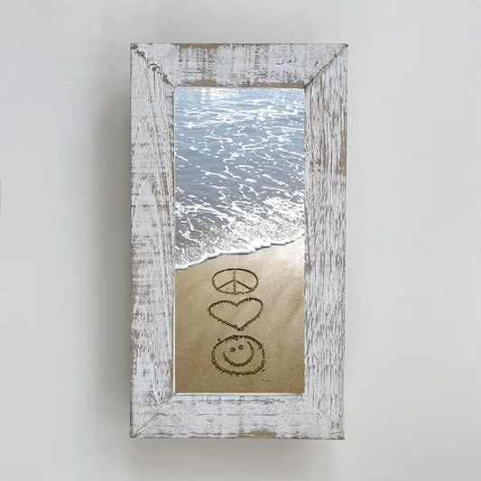 Framed Waves - Peace Love Happiness - 10-1/2-in - Mellow Monkey