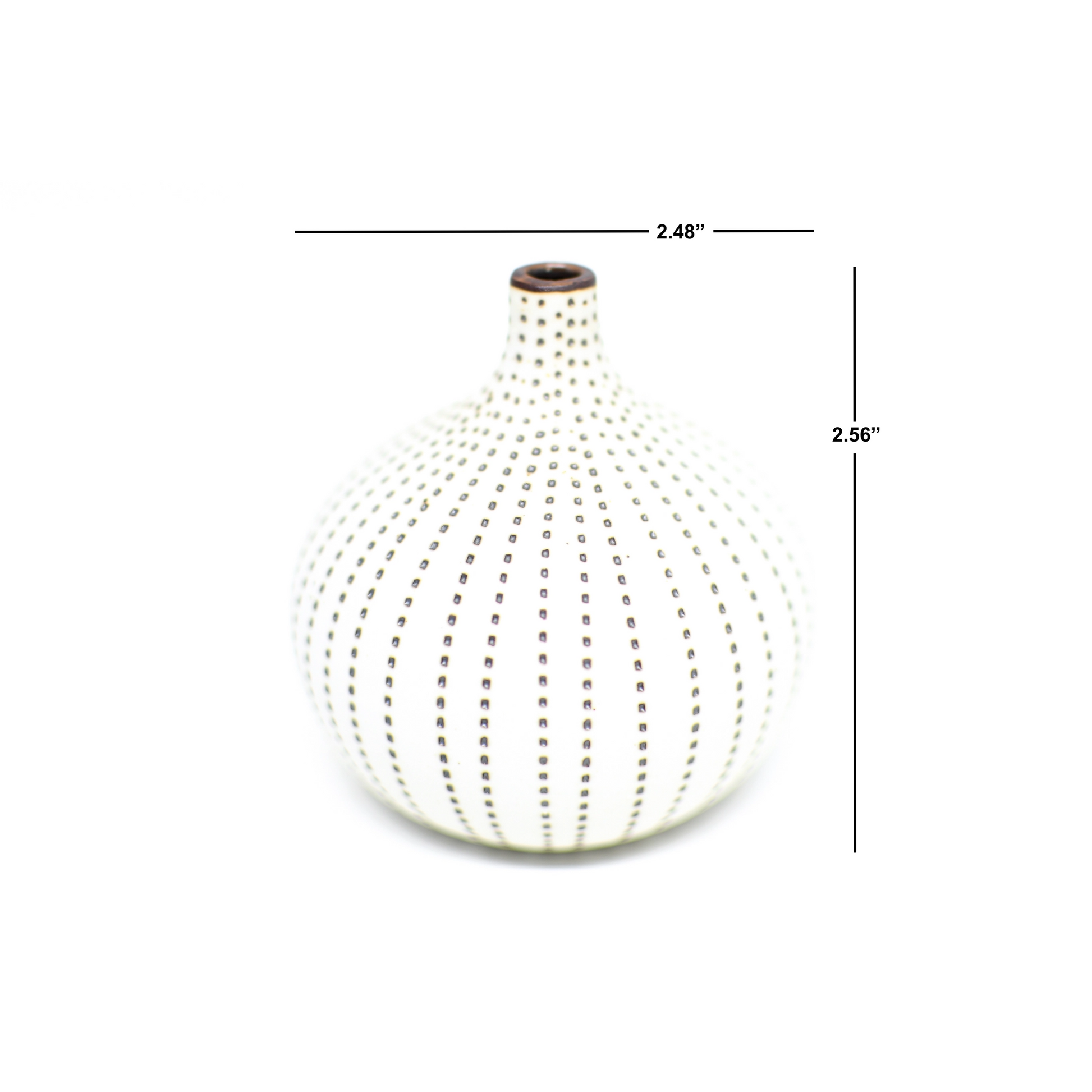 Porcelain Bud Vase - Brown Dotted - Mellow Monkey