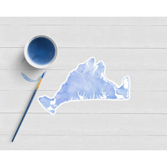 Martha's Vineyard Map Watercolor Sticker - Mellow Monkey