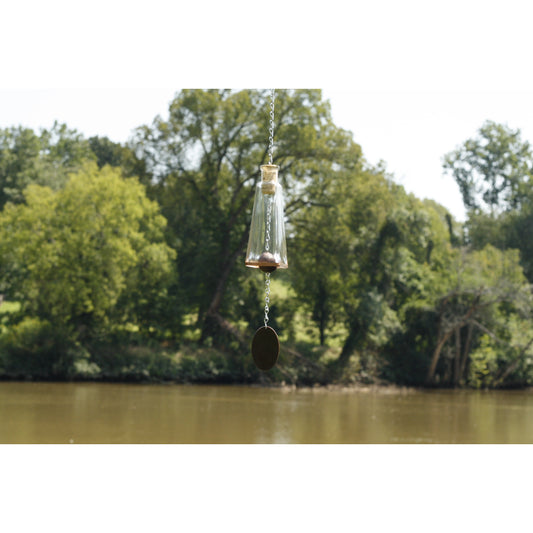 Glass Pyramid Bottle Wind Chime - Clear - Mellow Monkey