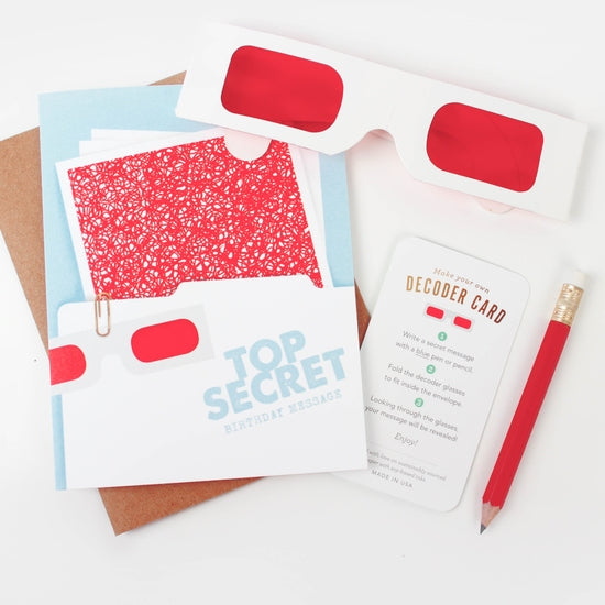 Top Secret - Secret File Decoder Greeting Card - Mellow Monkey