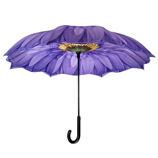 Wisteria Daisy Stick Umbrella - Reverse Close - Mellow Monkey