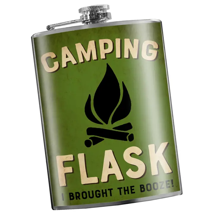 Camping Flask - Stainless Steel Flask - 8-oz - Mellow Monkey