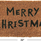 Merry Christmas Natural Holiday Coir Doormat - 32" L x 16" W - Mellow Monkey