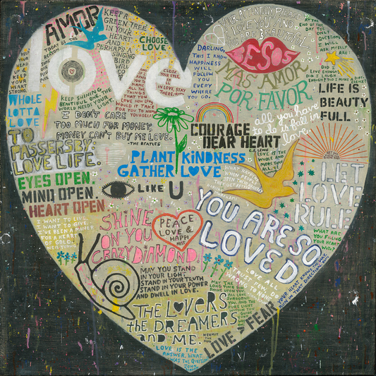 Sugarboo - Choose Love - Gallery Wrap Wall Art - 12-in - Black - Mellow Monkey