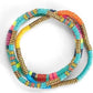 Colorful Pop Stretch Bracelets Sets with Gold Accents - Set of 3 Bracelets - Mellow Monkey