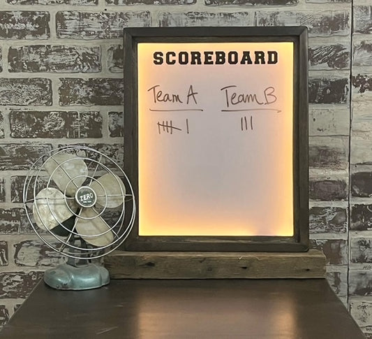 Lighted Dry Erase Scoreboard Framed Shadowbox - 17-1/2-in - Mellow Monkey
