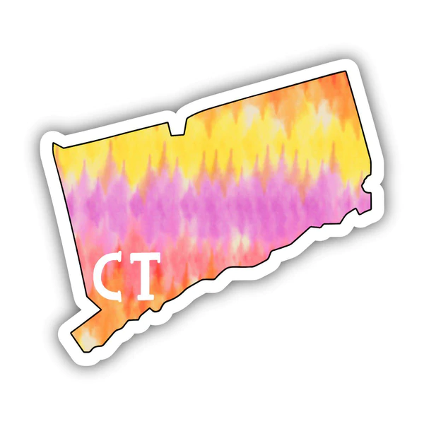 Tie Dye Stripes Connecticut - Vinyl Decal Sticker - Mellow Monkey