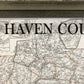 New Haven County Connecticut Vintage Map Circa 1856 Framed Gray/Brown Shadowbox - Mellow Monkey