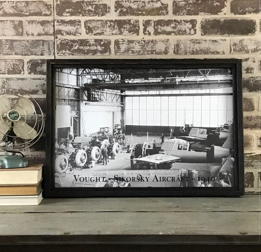 Vought-Sikorsky Aircraft Reproduction Photo in Framed Shadowbox 26-3/4-in #4 - Mellow Monkey