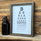 BEER Themed Lighted Optometrist Eye Chart Framed Shadowbox - 17-1/2-in - Mellow Monkey