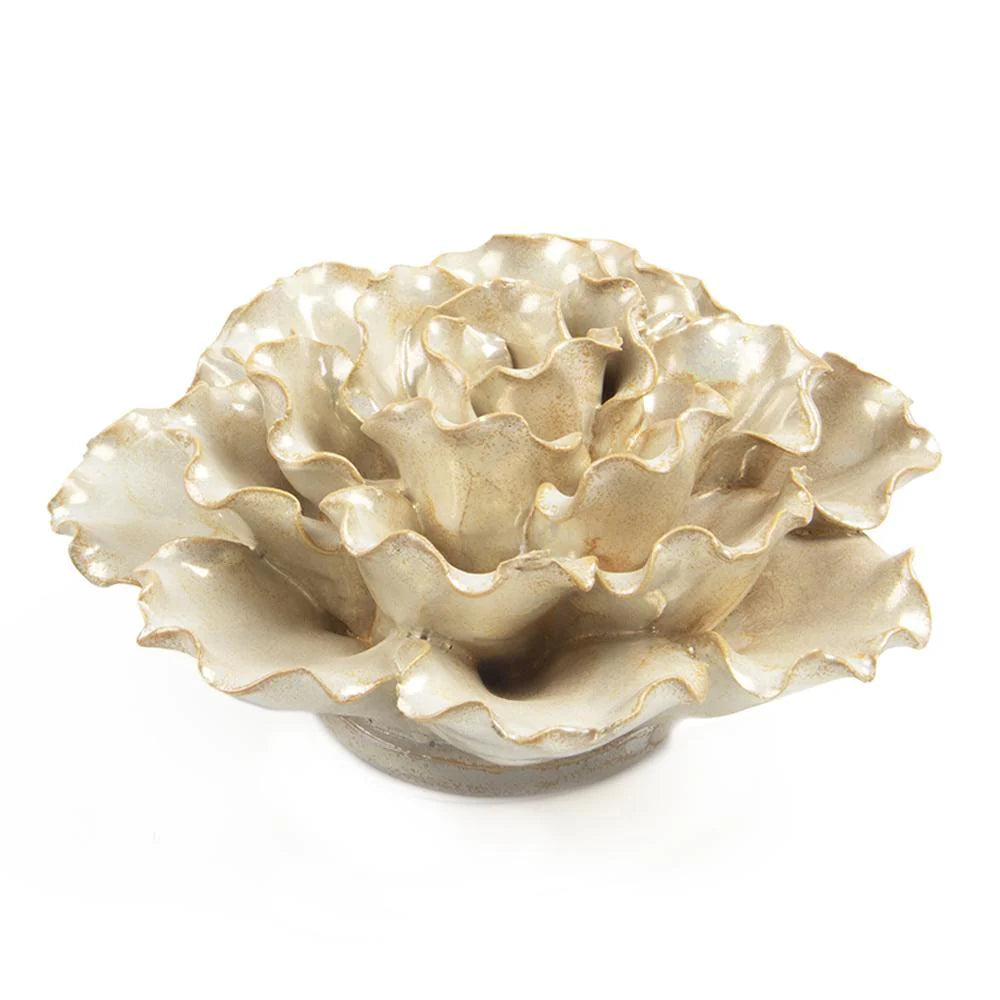Sea Lettuce Ceramic Succulent Table or Wall Décor - Large - Pearl - Mellow Monkey