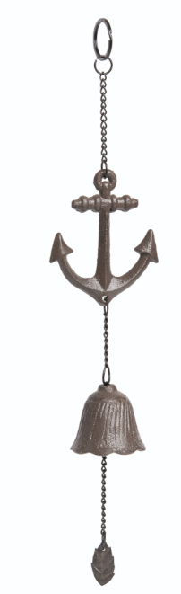 Cast Iron Black Anchor Bell - 16-3/4-in - Mellow Monkey