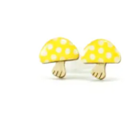 Polka Dot Mushroom Stud Earrings - Mellow Monkey