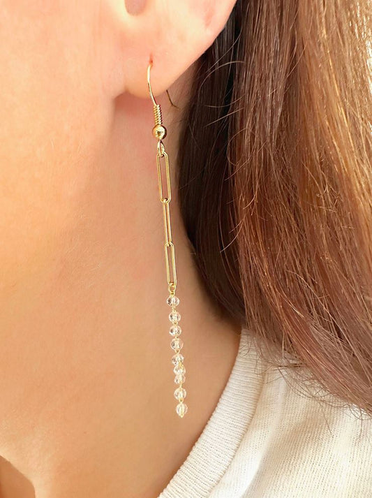 Paperclip Beaded Chain Earrings - Mellow Monkey