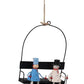 Hand-Painted Tin Ski Lift Ornament with Skiers - 5-1/2-in - Mellow Monkey
