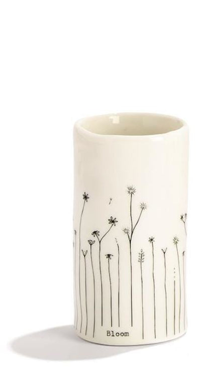 Porcelain Flower Vase with Saying in Gift Box - 3 3/4"-4 1/2" - Mellow Monkey