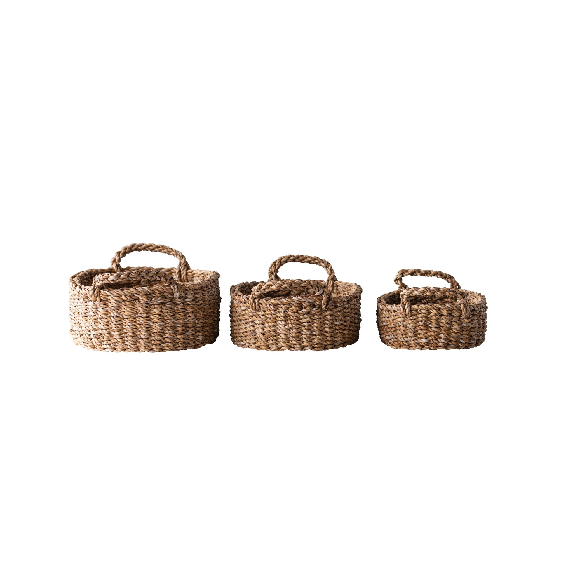 Hand-Woven Seagrass Basket with Handle - Mellow Monkey