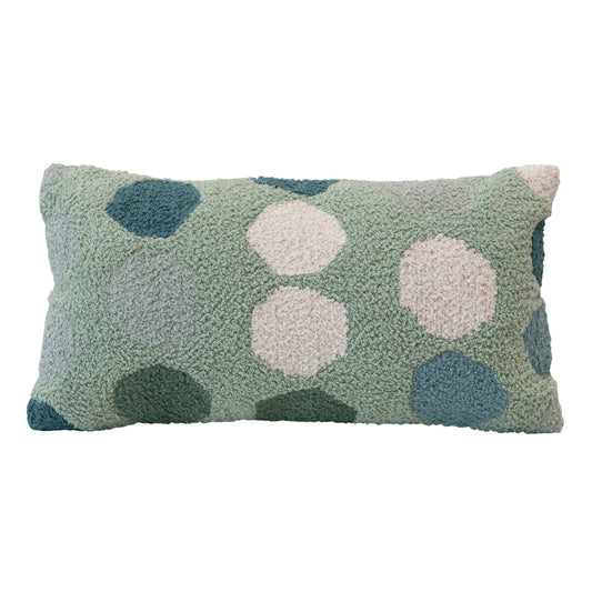 Woven Cotton Lumbar Pillow - Multi Color Dots - 24-in - Mellow Monkey
