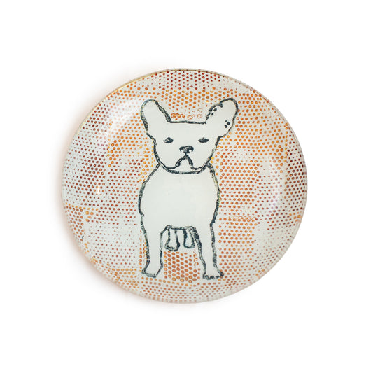 Frenchie - Round Decoupage Plate - 6-in - Mellow Monkey