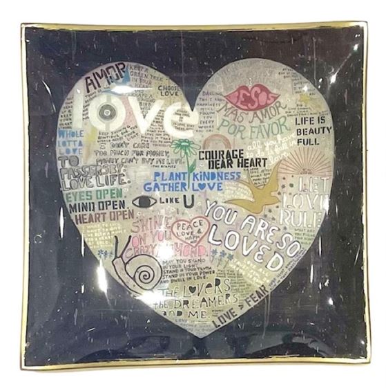 Choose Love - Large Square Decoupage Plate - 10-in - Mellow Monkey