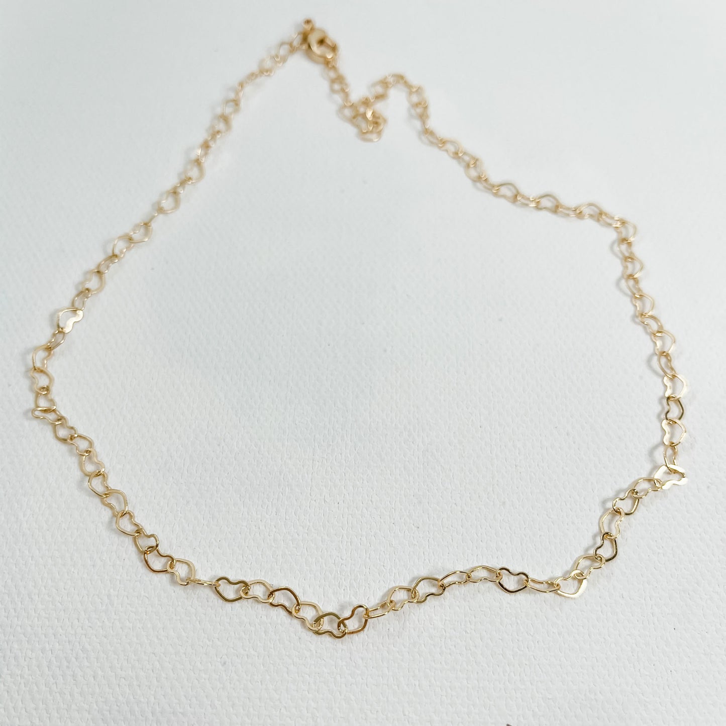 Gold Heart Link Necklace - 16-in - Mellow Monkey
