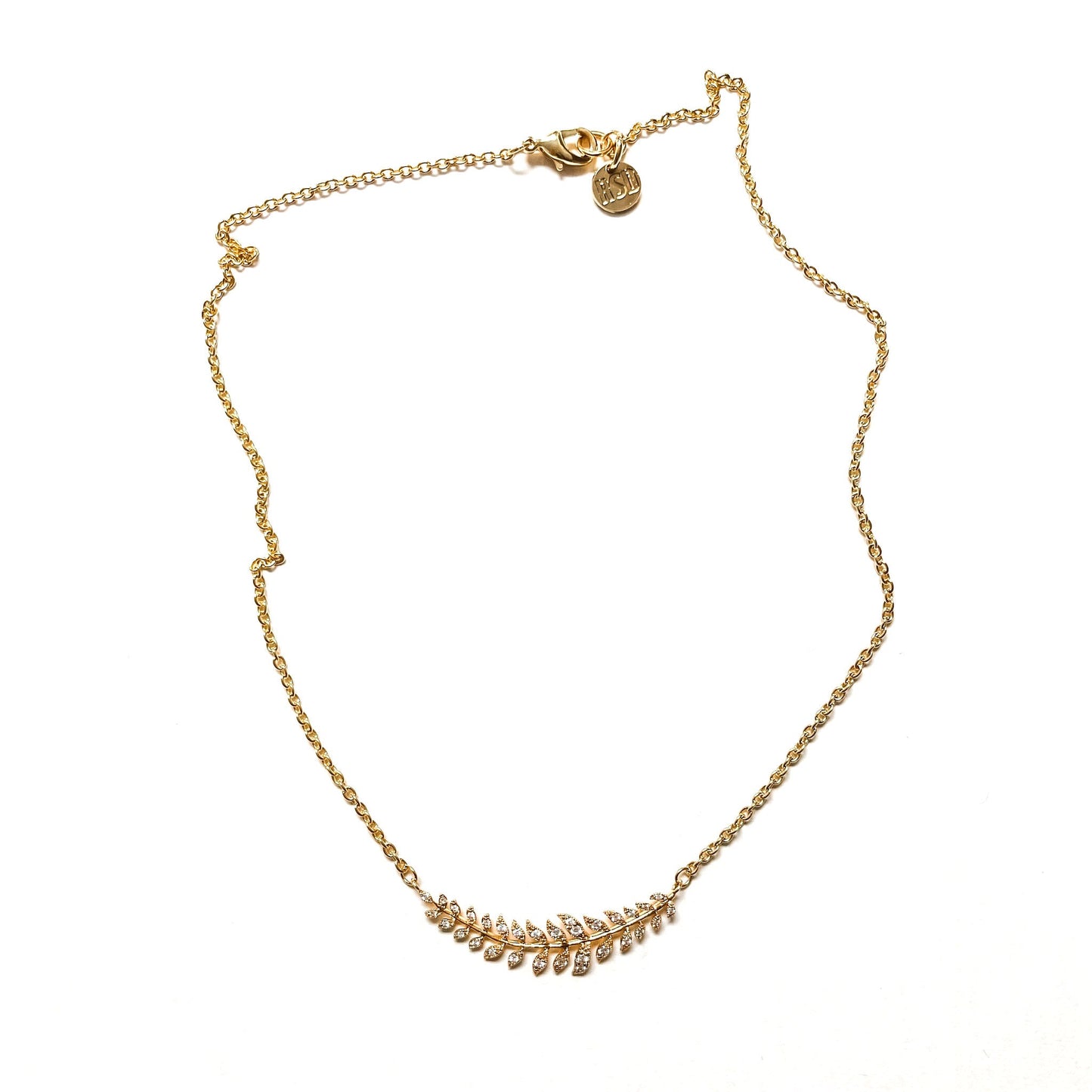 Gold Vine Bar Necklace - 16-in - Mellow Monkey