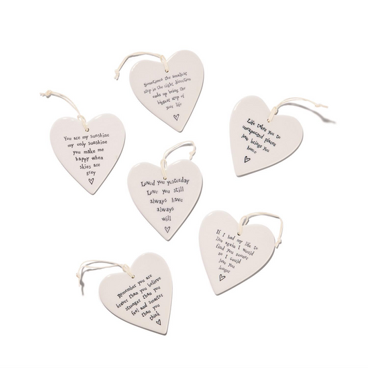 Ceramic Heart Ornament - 3-3/4-in - Mellow Monkey