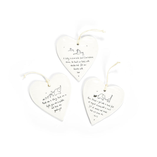 Sweet Baby Ceramic Heart with Embossed Sentiment - 3-3/4-in - Mellow Monkey