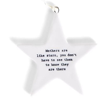 Star Bright Porcelain Star Shaped Ornament with Embossed Inspirational Quote - Mellow Monkey