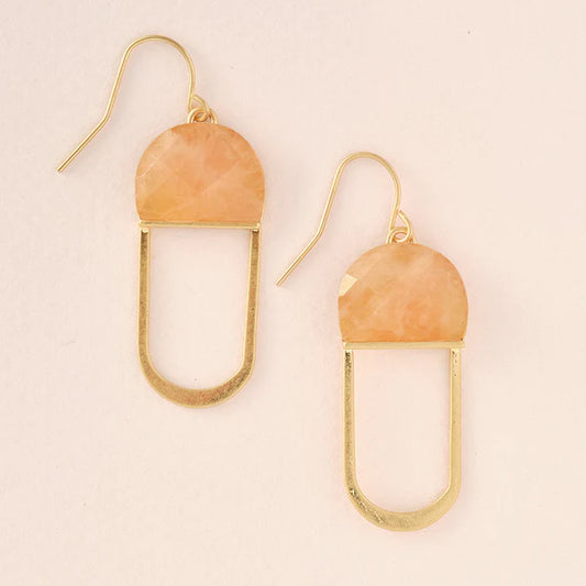 Modern Chandelier Earrings - Sunstone/Gold - Mellow Monkey