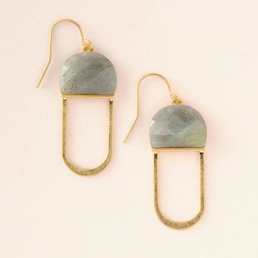 Modern Chandelier Earrings - Labradorite/Gold - Mellow Monkey