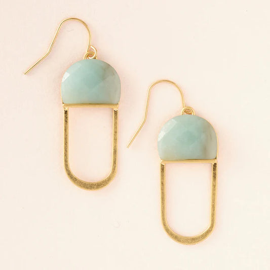 Modern Chandelier Earrings - Amazonite/Gold - Mellow Monkey