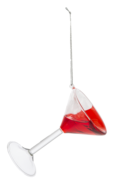 Berry Merry Martini Glass Ornament - Holiday Ornament - Mellow Monkey