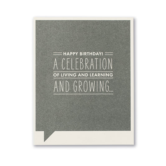 Frank and Funny Greeting Card - Birthday - Happy Birthday! A Celebration of Living and Learning and Growing... - Mellow Monkey