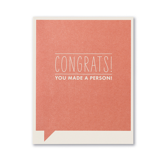 Frank and Funny Greeting Card - New Baby - Congrats! You Made A Person. - Mellow Monkey