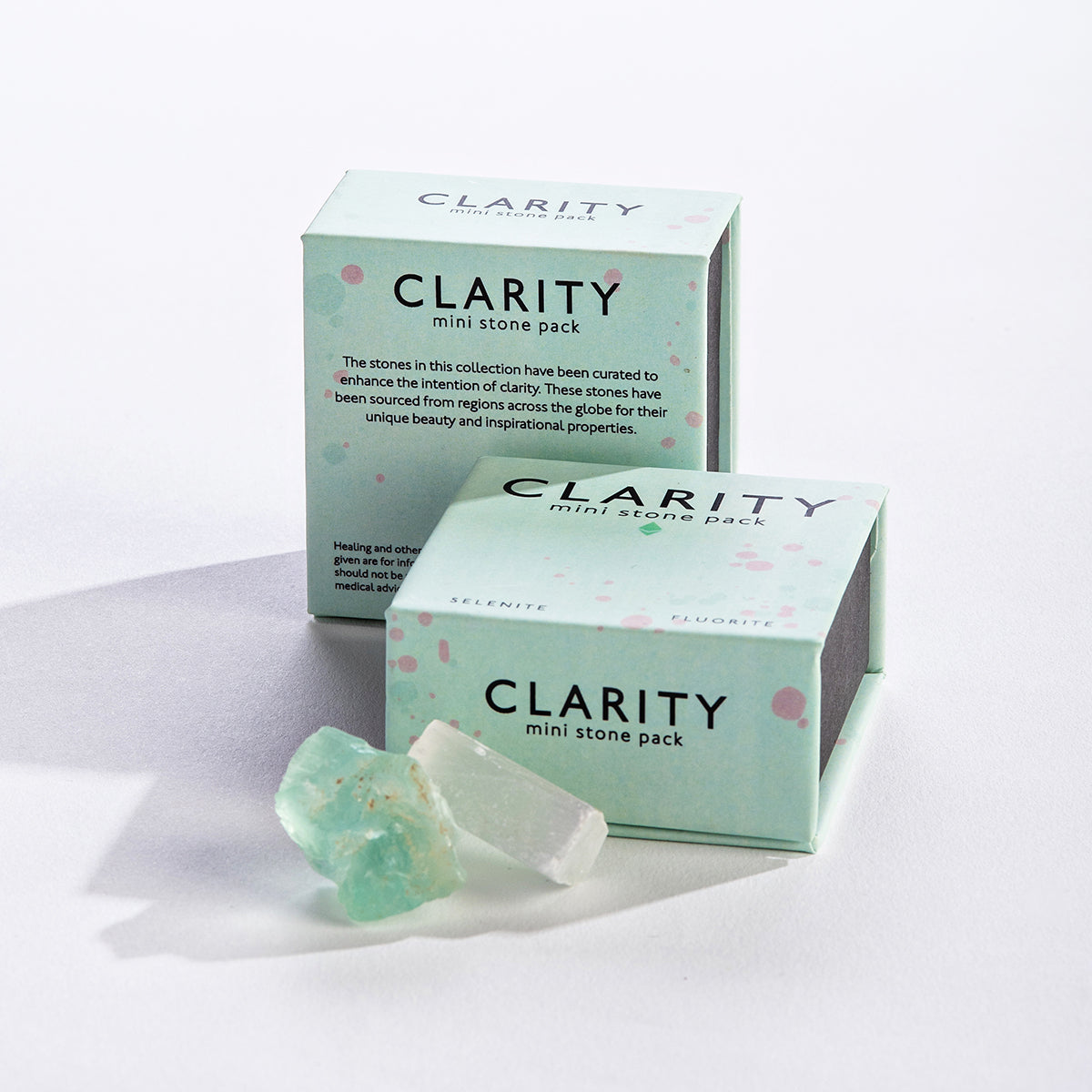 Clarity - Mini Stone Pack - Selenite and Fluorite in Gift Box - Mellow Monkey