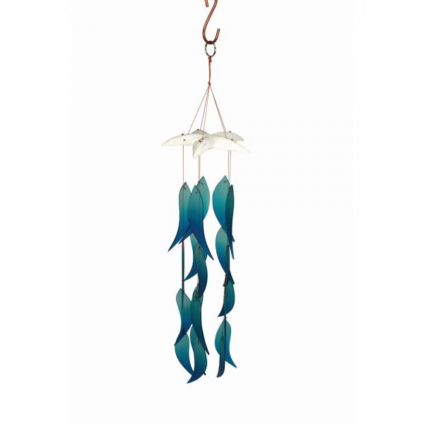 Fish Catch Wind Glass Chime - 30-in - Mellow Monkey